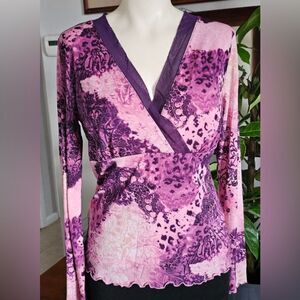 Vintage Y2K Axcess by Liz Claiborne pink and purple top, Large